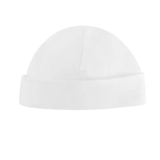 Gorro para bebé en color blanco, hecho de algodón orgánico 100% certificado – suave, transpirable y ideal para recién nacidos
