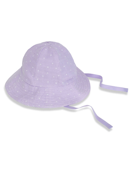 Sombrero para bebé con diseño de estrellitas dibujadas, hecho de algodón orgánico suave – perfecto para días soleados